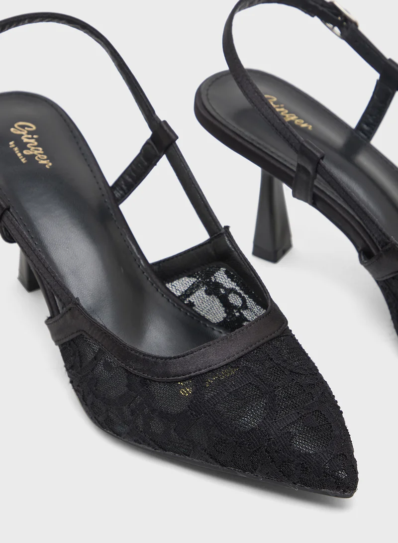 Ginger Lace Sling Back Pump