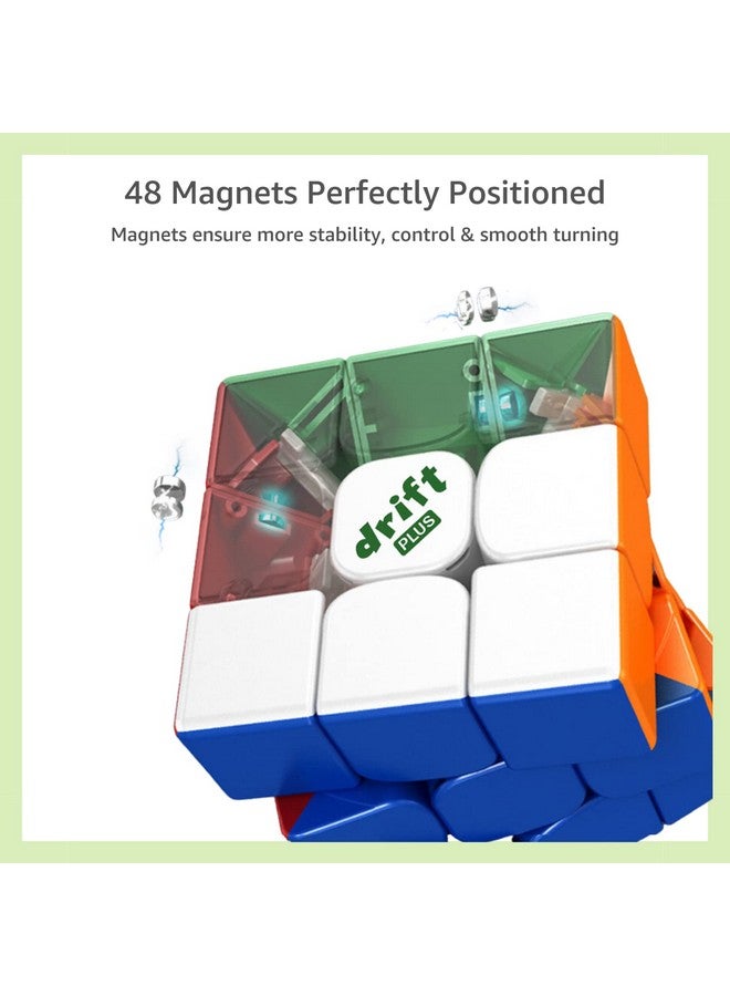 Cubelelo Drift 3M Plus 3X3 (Magnetic) Stickerless Cube | Drift + | Customized & Improved Version Of Moyu Rs3M | Speedcube For Kids & Adults | Magic Speedy Stress Buster Brainstorming Puzzle  - Image 3