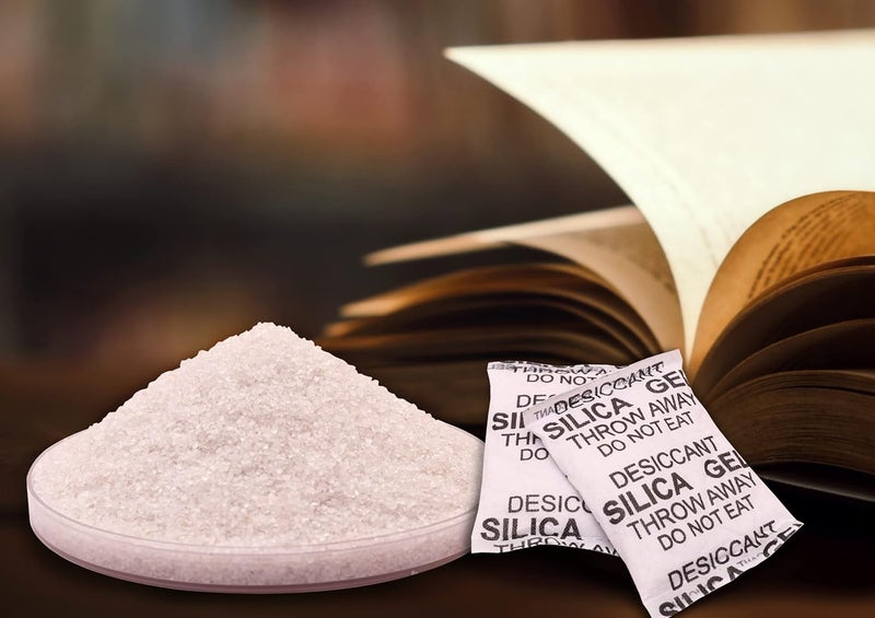 Elysian عامل تجفيف إلسياني بلورات السيليكا 1 جرام عبوات بيضاء لامتصاص الرطوبة في الغرفة المطبخ الخزانة غرفة النوم الكاميرا الأحذية 250 جرام لكل كيس 1 جرام - Image 1