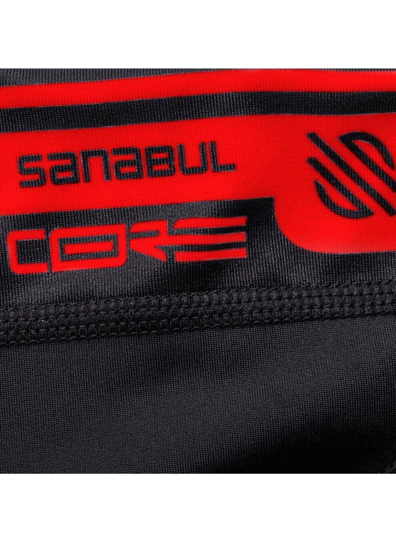 سنابول قميص واقي من الطفح الجلدي بأكمام طويلة من Sanabul Core لرياضة الجوجيتسو MMA BJJ للمصارعة، أحمر مقاس كبير جدًا  - Image 4