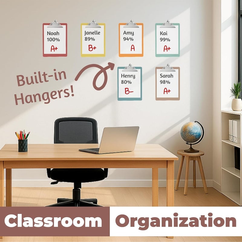 Office Solutions Direct Plastic Clipboards with Butterfly Clip (Set of 6) 12.5 x 9 Inch Plastic Clip Boards Bulk - Clipboards Bulk Classroom Holds 100 Sheets, Acrylic Clipboard - 6 Pack, Boho Colors - Image 4