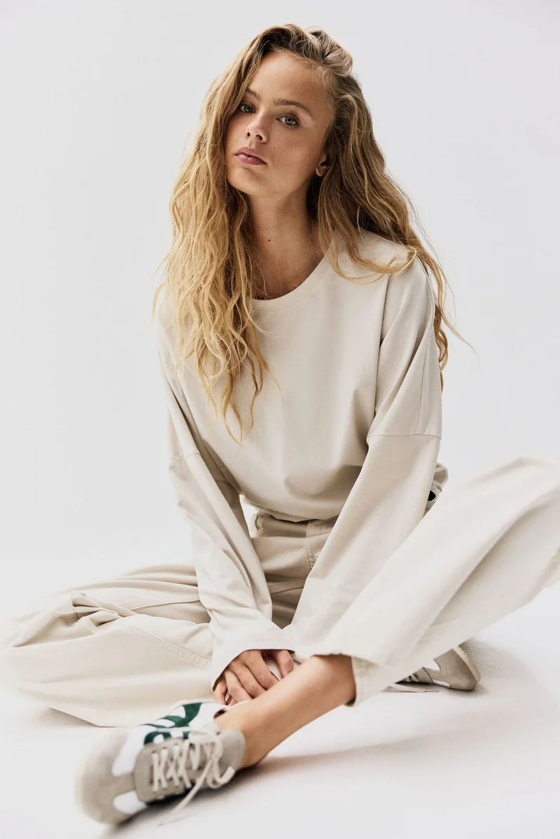 H&M Long-sleeved cotton top