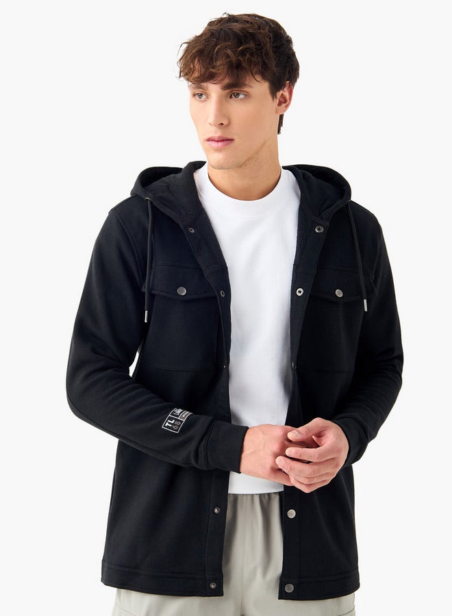 سبلاش فيڤ قميص بارز الملمس بجيوب على الصدر وقبعة - Image 1