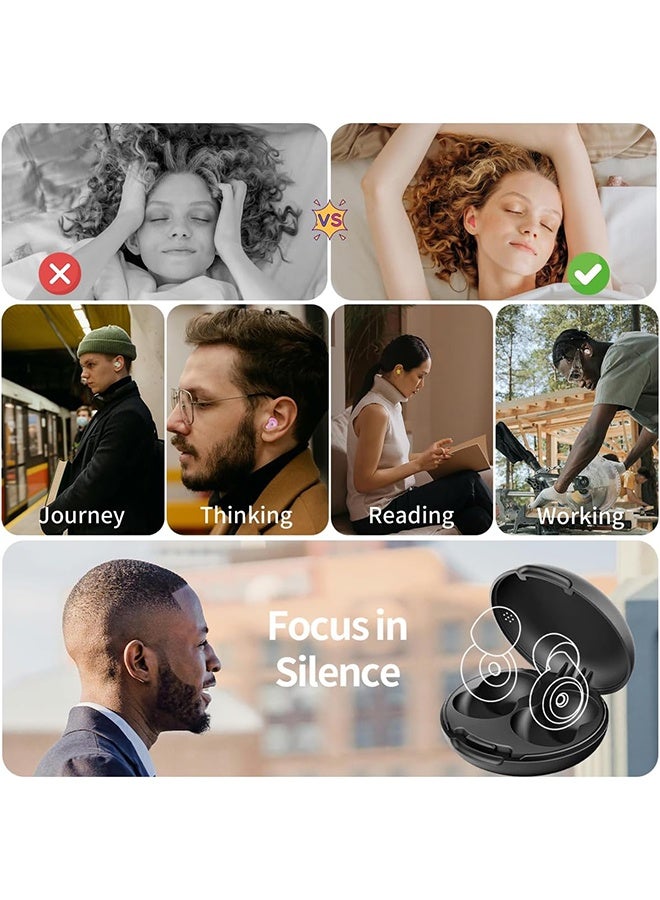 KANGLI Silicone Ear Plugs for Sleeping-Reusable Ear Plugs for Noise Reduction, Comes with Storage Box, Hearing Protection Noise Cancelling Ear Plugs, Ear Plugs for Kids, 2 Ear Tips (Black) - Image 5