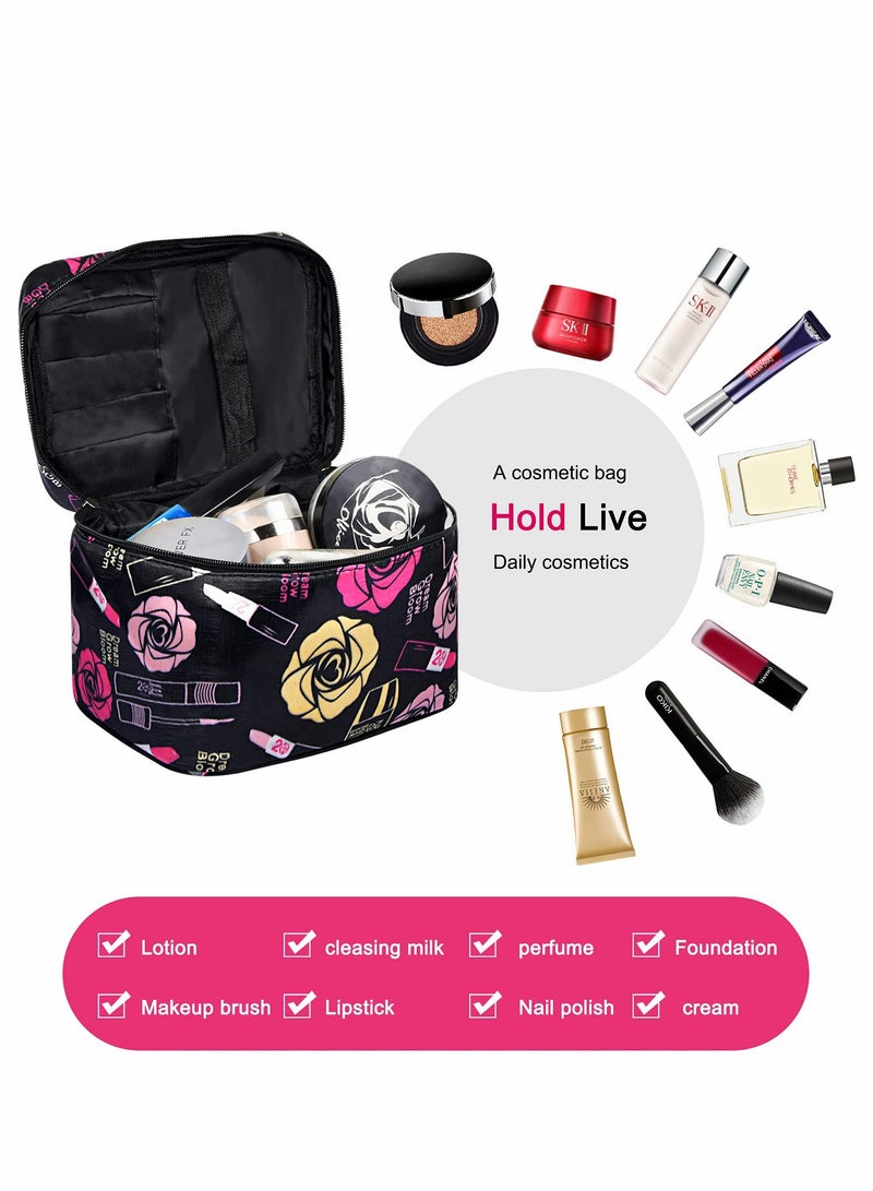 Excefore Makeup Bag Travel Cosmetic Bags Small for Women Girls Zipper Pouch Organizer Waterproof - Image 5