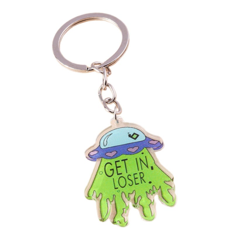 Green Acrylic Alien Craft Keychain Lightweight Minimalist Design Elegant Essenti Accessory For Daily Use - Image 5
