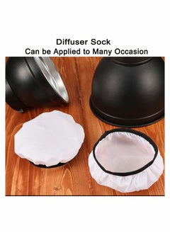 SYOSI 4 Pack Diffuser Light Cover Soft White Lamp Sock 7 inch/18cm Standard Cloth Lampshade for Sparkler Reflectors Strobe Flash LED Video Lights  - Image 5
