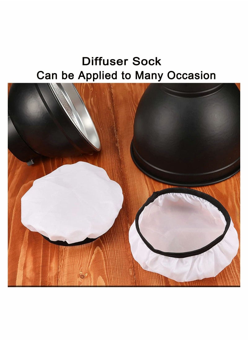 SYOSI - 4 Pack Diffuser Light Cover Soft White Lamp Sock 7 inch/18cm Standard Cloth Lampshade for Sparkler Reflectors Strobe Flash LED Video Lights - Image 1