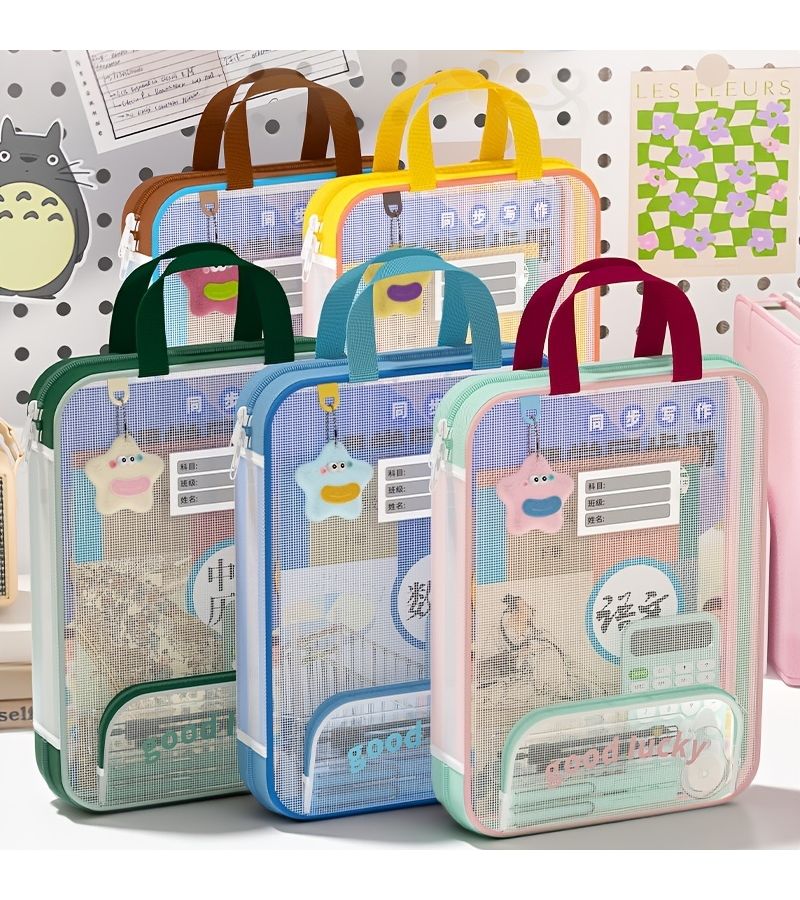 Brown Lightweight Portable Document Storage Bag For Office And School Supplies - Image 3