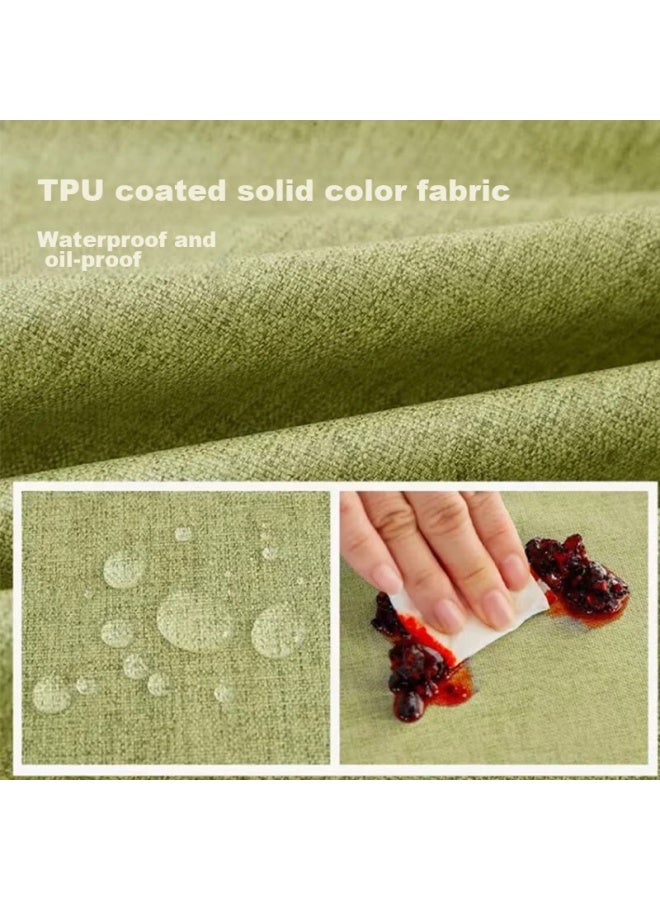 Moon Time Mengting Nordic Cotton Linen Waterproof Tpu Tablecloth, Oil-proof, Heat-resistant, Washable, Simple Coffee Table Mat, Rectangular Dining Table Cover - Image 3
