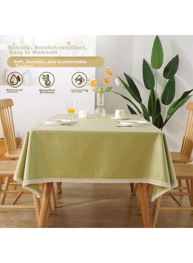Moon Time Mengting Nordic Cotton Linen Waterproof Tpu Tablecloth, Oil-proof, Heat-resistant, Washable, Simple Coffee Table Mat, Rectangular Dining Table Cover - Image 4