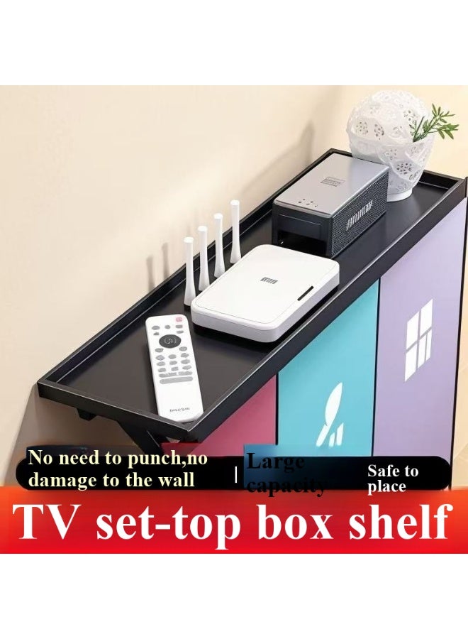 TV Top Shelf 1 Pieces, 12 Inch Adjustable Monitor Top Shelf Holds Up to 13.2lbs, TV Screen Top Storage Shelf Screen, Shelf TV Shelf for Cable Box Media Box Router DVD, (Black) - Image 2