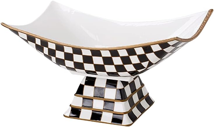 Porlien Checker Fruit Bowl with Stand - Image 1