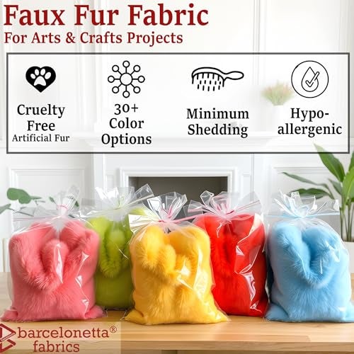 Barcelonetta | Faux Fur Fabric | Faux Craft Fur | Fake Fur Fabric Material for Costume, Decoration, Fun | Fluffy, Fuzzy | Long Pile, Shag, Mohair | Plush Artificial Fur (White, Half Yard) - Image 2
