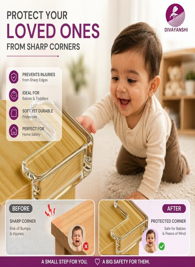 Divayanshi Table Corner Guards for Baby Safety, Soft Silicone Edge Protectors with Strong Adhesive, Shockproof Furniture Corner Cushion for Tables, Desk & Outdoor Furniture (Pack of 16) - Image 4