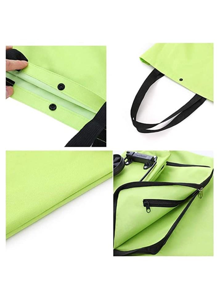 GGEROU Shopping Bag Trolley With Wheels, Shopping Bag Portable Foldable Luggage Bag Multi-Function Oxford Tote bag Shopping Cart,Green  - Image 2