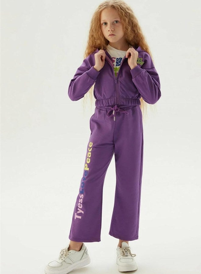 TYESS Tyess Girl Purple Tracksuit Top - Image 1