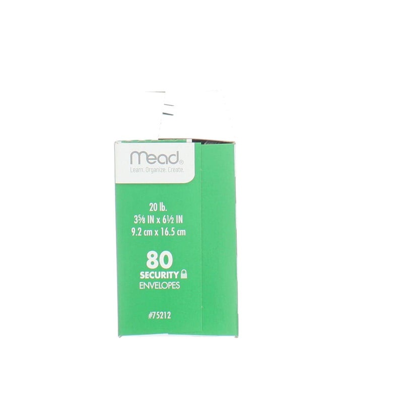 Mead #6-3/4 Envelopes, Security Printed Lining for Privacy, Gummed Closure, 3-5/8" x 6-1/2", All-Purpose 20-lb Paper, White, 80 per Box (75212) - Image 4