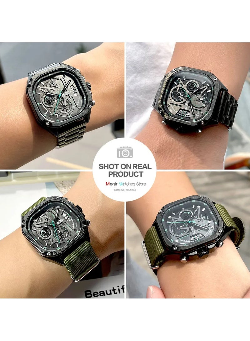 ميجر ساعة رياضية رجالية مقاومة للماء ساعة يد إلكترونية يابانية منبه للحركة - Image 2