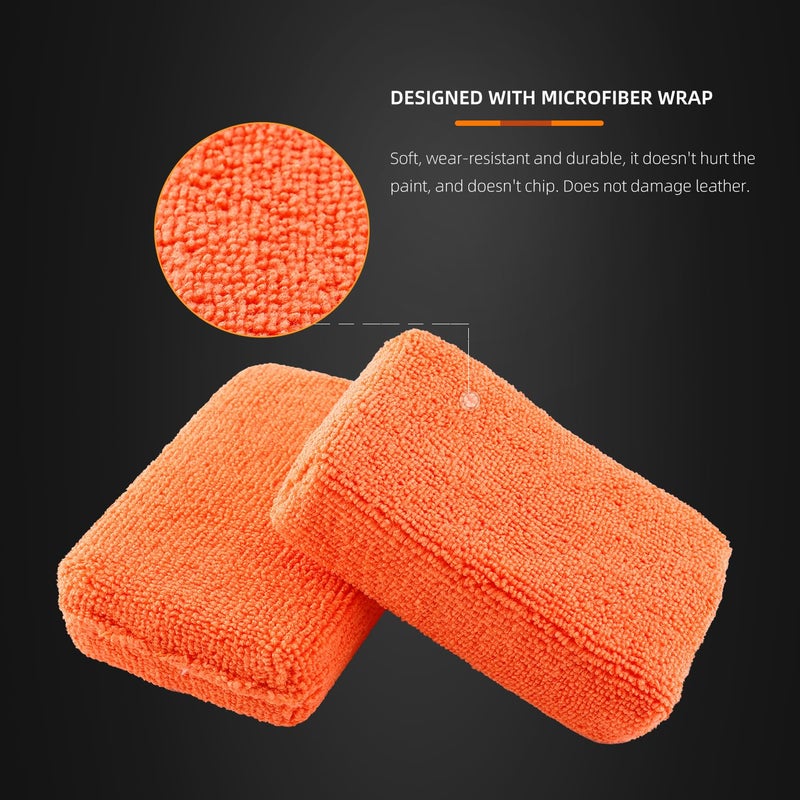 SPTA Microfiber Applicator Pad, SPTA Premium Microfiber Sponge and Cleaning Pads,Ultra-Soft, Safe for Sealants, Tire Dressings, Interior and Exterior Detailing, Car, Truck, SUV, RV, Motorcyle Care,10 Pack - Image 4