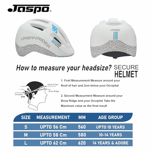 Jaspo Urban Rider Helmet for Skateboarding, Skating, Cycling, for All Ages - Youth, Adults & Kids | ABS Shell, EPS Foam, Removable Cushion, Multi-Vent Design, Adjustable Fit System (White, M) - Image 4