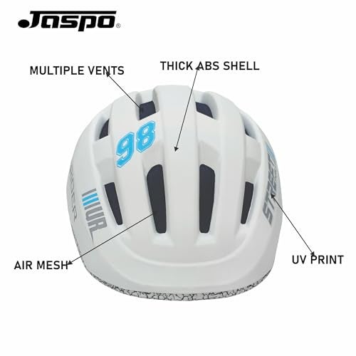 Jaspo Urban Rider Helmet for Skateboarding, Skating, Cycling, for All Ages - Youth, Adults & Kids | ABS Shell, EPS Foam, Removable Cushion, Multi-Vent Design, Adjustable Fit System (White, M) - Image 3
