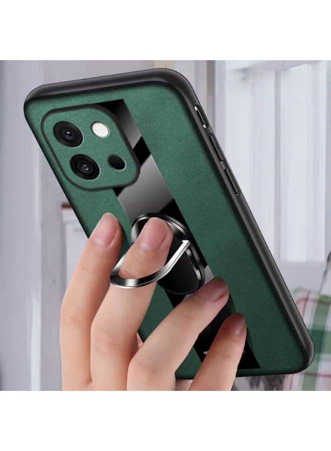 general Leather Case for OnePlus 13T, Slim Grip Case, Magnetic Rotating Ring Anti-drop Shockproof and Anti-fingerprint Phone Case - Image 3