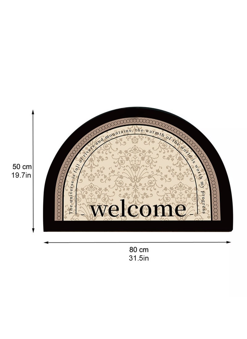 LOOPITYS 50*80CMHalf Circle Rug Front Personalised Doormats Entrance Door Welcome Indoor Mats Round Outdoor Outside Inside Rug for Back Door,carpet,carpet  - Image 3
