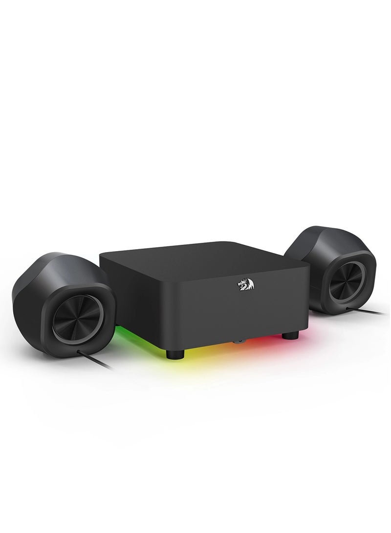 ريدراجون Gaming Speaker GS590 Pro (RGB) 2.1 channel , with Remote Control and 4 Buttons , 22W For PC/ Notebook / Tablet / Mobile Phone - Image 3