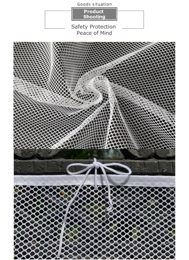 KYD - User Infant Child Safety Net 3M*79cm Thickened Durable Stair Protection Safety Rope Net Balcony Indoor Railing Protection Net White - Image 1