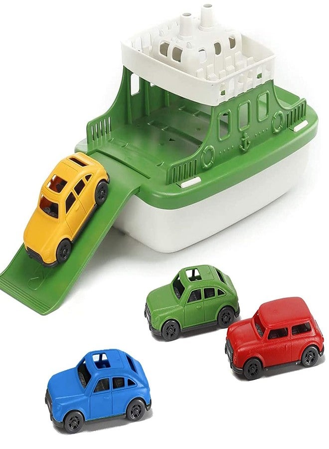 KolorFish Toy Boat Bath Toys for Toddlers with 4 Mini Car Toys, Kids Water Toys Floating Ferry Boat for Bathtub Bathroom Pool Beach Toys, Birthday Gifts - Image 1