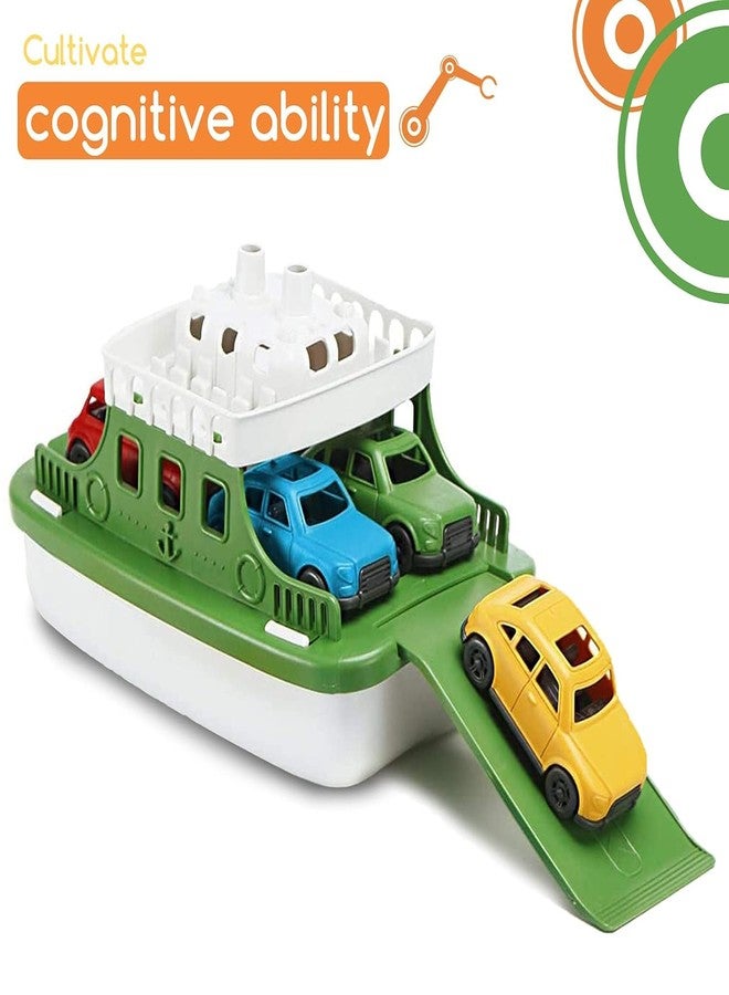 KolorFish Toy Boat Bath Toys for Toddlers with 4 Mini Car Toys, Kids Water Toys Floating Ferry Boat for Bathtub Bathroom Pool Beach Toys, Birthday Gifts - Image 5
