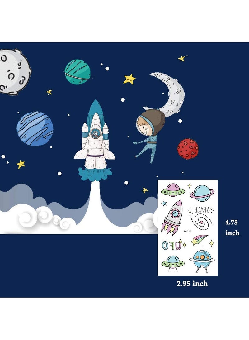 ORAINBOW Space Temporary Tattoos for Kids - More Than 140 Tattoos Pack of 16 Sheets - Waterproof Universe Outer Space Tattoos Sticker for Children Boys Birthday Party Favors - Image 4