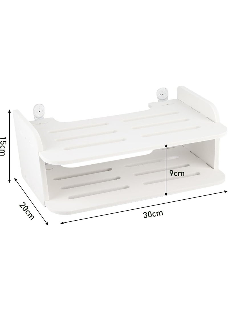 Relex Wifi Router Floating Shelves 30 x 20 x 15 cm White Wall Hanging Under TV Shelf Free Punch DVD Player Storage Box Game Console Rack for Living Room, Bedroom - Image 5