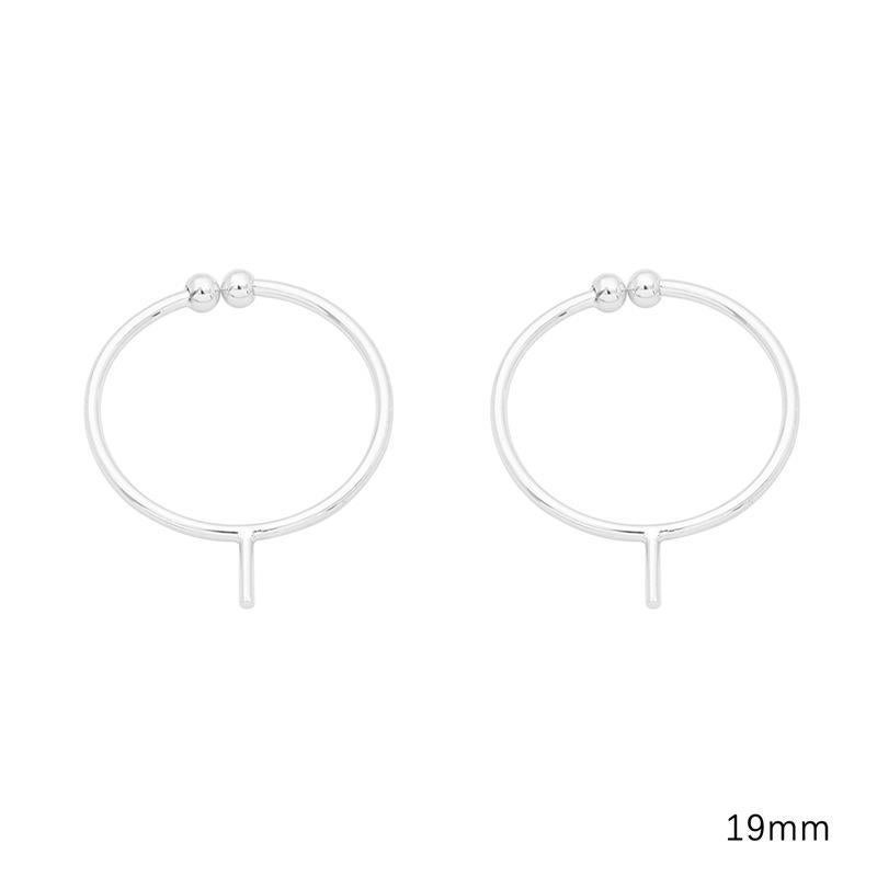 Generic 14K Copper Clap Hanging Plating Color Patch Ring Bracket Simple Ins Wind Ring Semi-finished Handmade Ring diy Material silver half hole needle ring