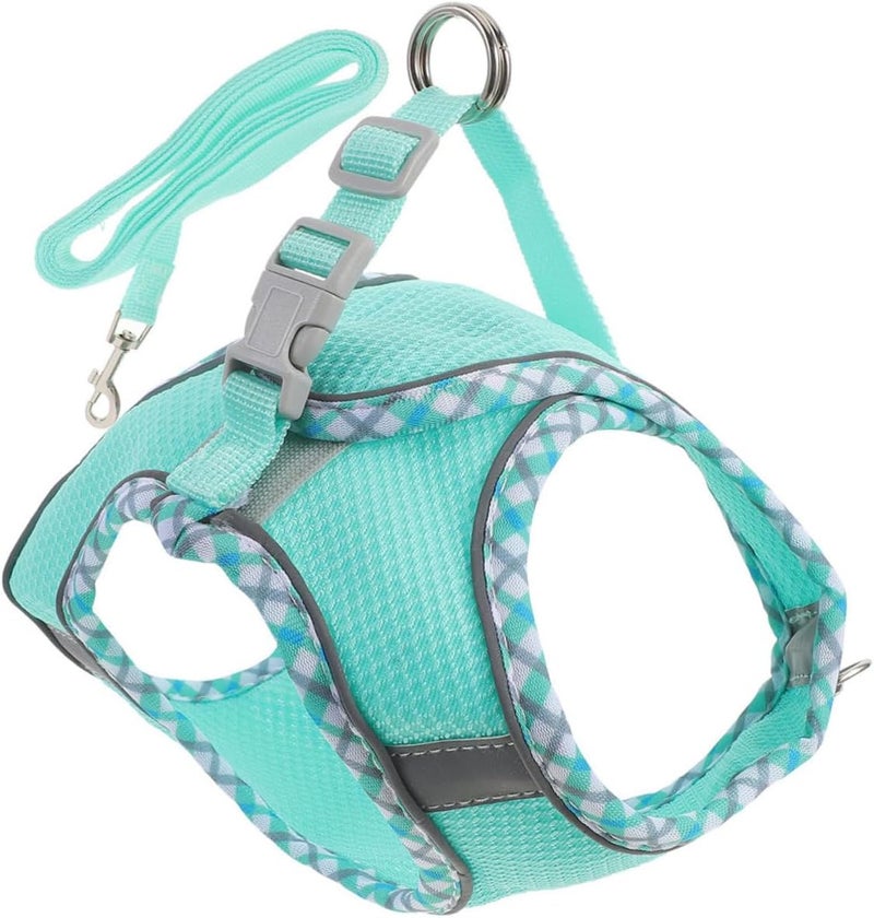 Adjustable Reflective Dog Harness And Leash Set No Pull Design Green Size 35X30X12cm - Image 1