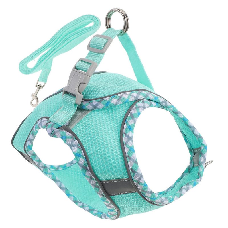 Adjustable Reflective Dog Harness And Leash Set No Pull Design Green Size 35X30X12cm - Image 2