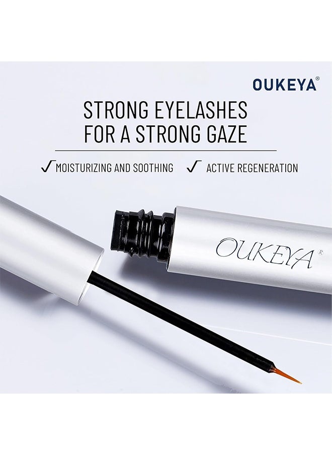 OUKEYA - Eyelash Growth Serum - Brow Serum with Natural Growth Peptides for Longer, Thicker Eyelashes and Brows, Powerful Hypoallergenic Formula, Safe and Non-irritating, Dermatologist Certified - Image 1