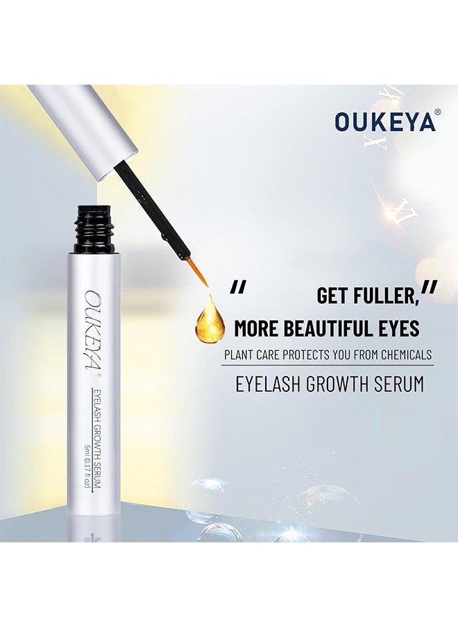 OUKEYA - Eyelash Growth Serum - Brow Serum with Natural Growth Peptides for Longer, Thicker Eyelashes and Brows, Powerful Hypoallergenic Formula, Safe and Non-irritating, Dermatologist Certified - Image 1