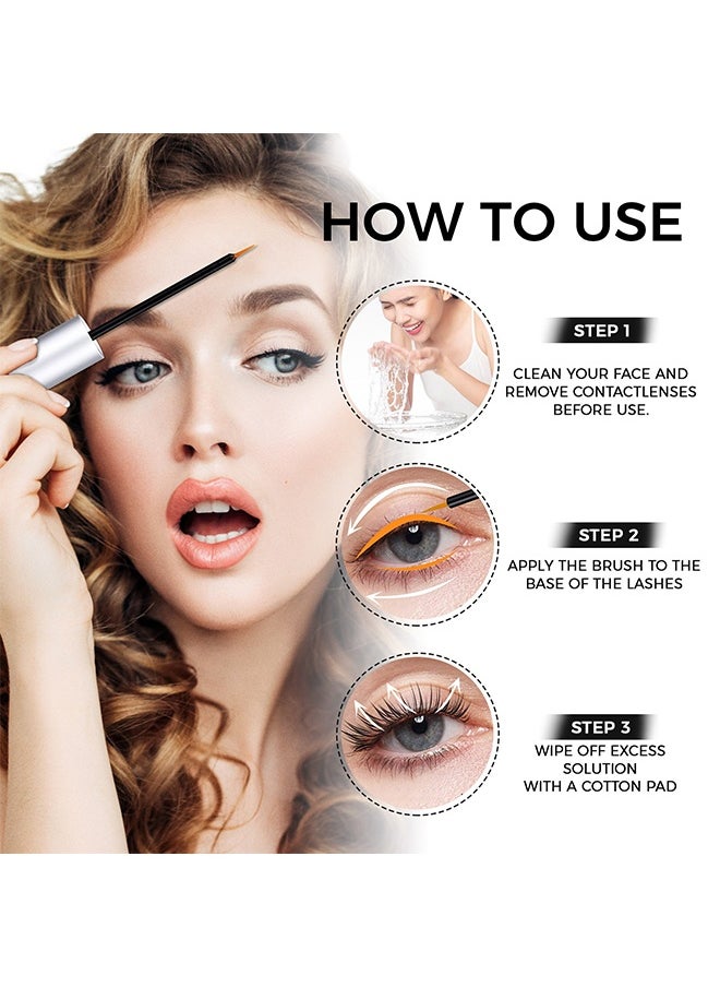 OUKEYA - Eyelash Growth Serum - Brow Serum with Natural Growth Peptides for Longer, Thicker Eyelashes and Brows, Powerful Hypoallergenic Formula, Safe and Non-irritating, Dermatologist Certified - Image 1