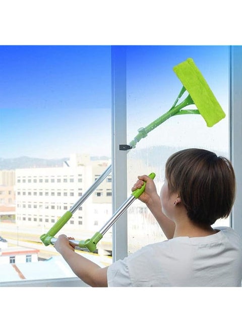 Window Cleaning Brush Mop 2 In 1 U Shape Retractable Foldable Handle Adjustable Cleaning Tools