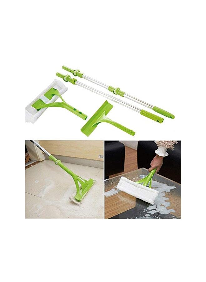 Window Cleaning Brush Mop 2 In 1 U Shape Retractable Foldable Handle Adjustable Cleaning Tools