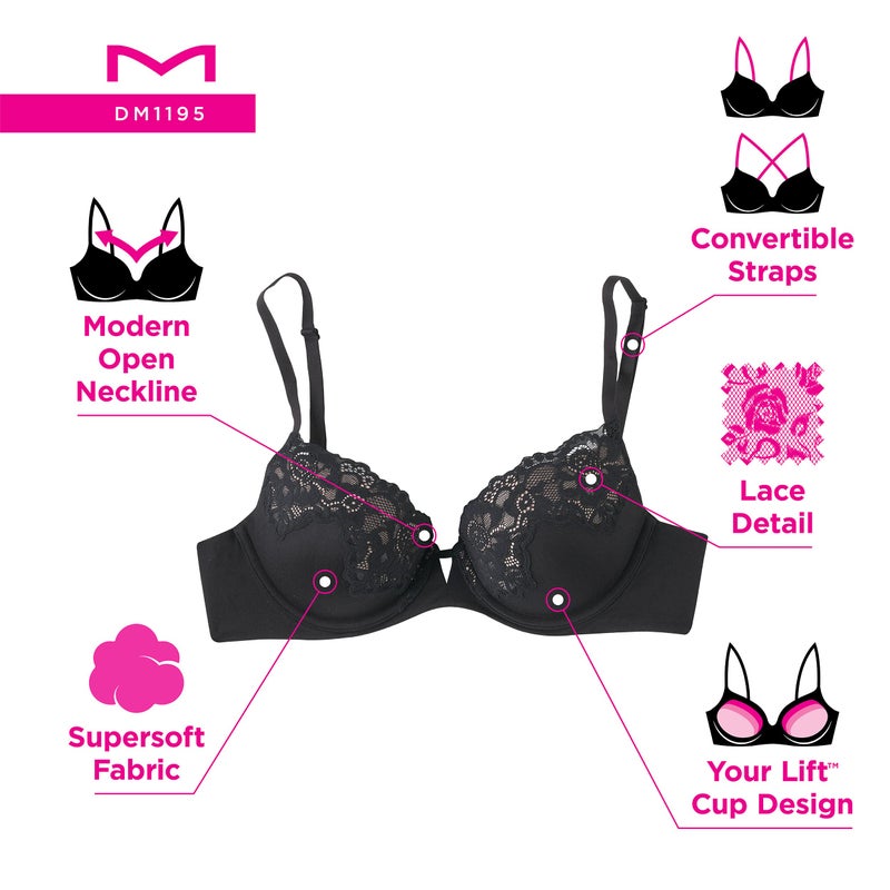 Maidenform Women's Comfort Devotion Wireless Bra with Lace, Your Lift Soft Microfiber Bra with Natural Lift, Comfortable Bra - Image 5