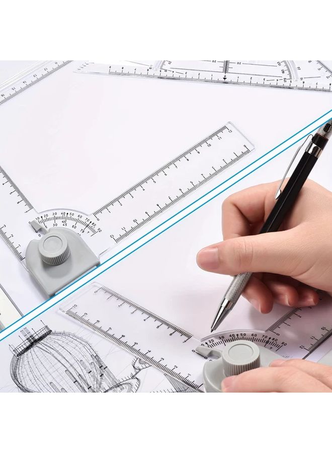 لوح أبيض A3 محمول مع مسطرة شفافة متعددة المقاييس المترية - Image 5