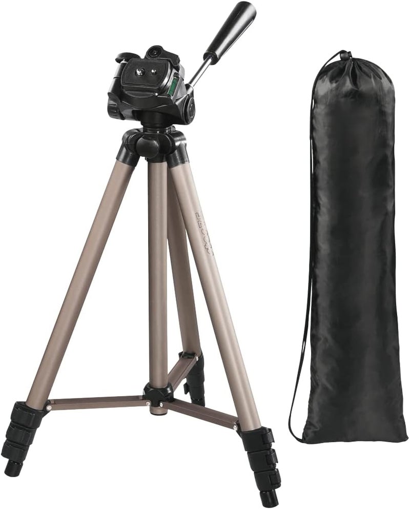 Hama Star 75 Camera Tripod, 125 cm, Aluminium Tripod with 3-Way Head, Quick Release Plate & Spirit Level, Lightweight Photo & Video Tripod, Champagne - Image 4