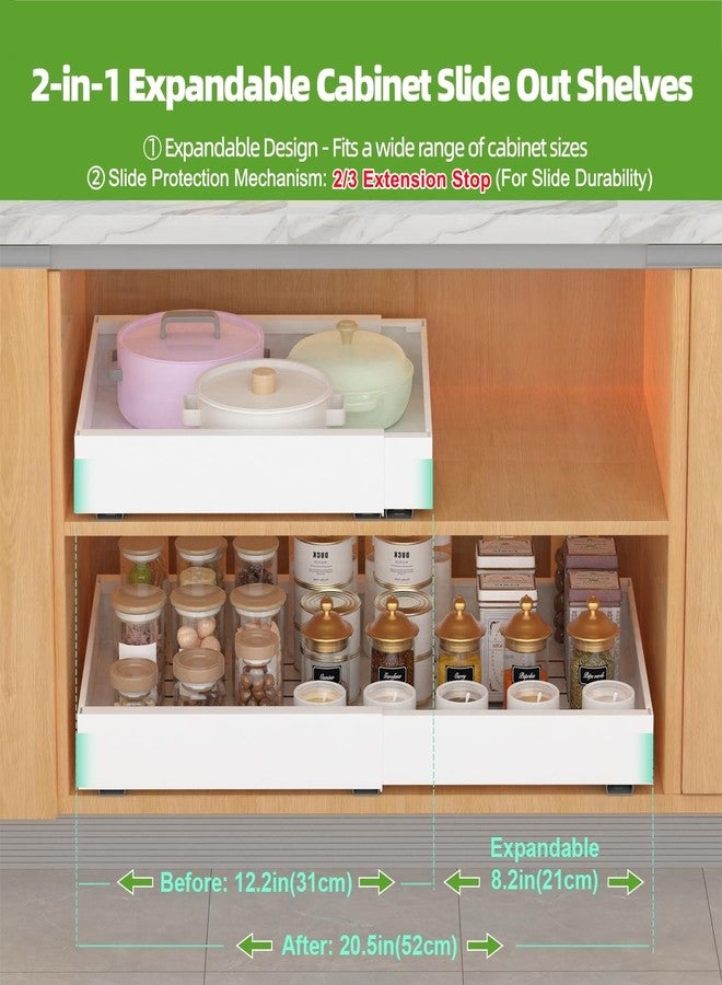 ANTOWIN Expandable Pull Out Cabinet Organizer, Adhesive with Nano Film, Pull Out Drawers for Cabinets in Kitchen, Pantry or Bathroom, Adjustable Width 16.53"-20.86" (21‘’Deep) - Image 3