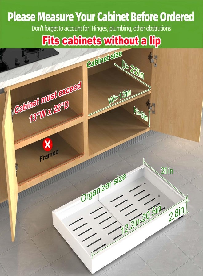 ANTOWIN Expandable Pull Out Cabinet Organizer, Adhesive with Nano Film, Pull Out Drawers for Cabinets in Kitchen, Pantry or Bathroom, Adjustable Width 16.53"-20.86" (21‘’Deep) - Image 2