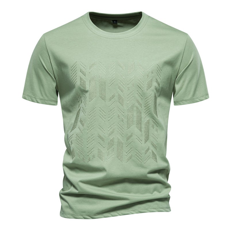 2024 Spring and Summer New Foreign Trade Size Embroidery Slim-fit Short-sleeve Casual Men''s Trendy high quality T-shirt - Image 1