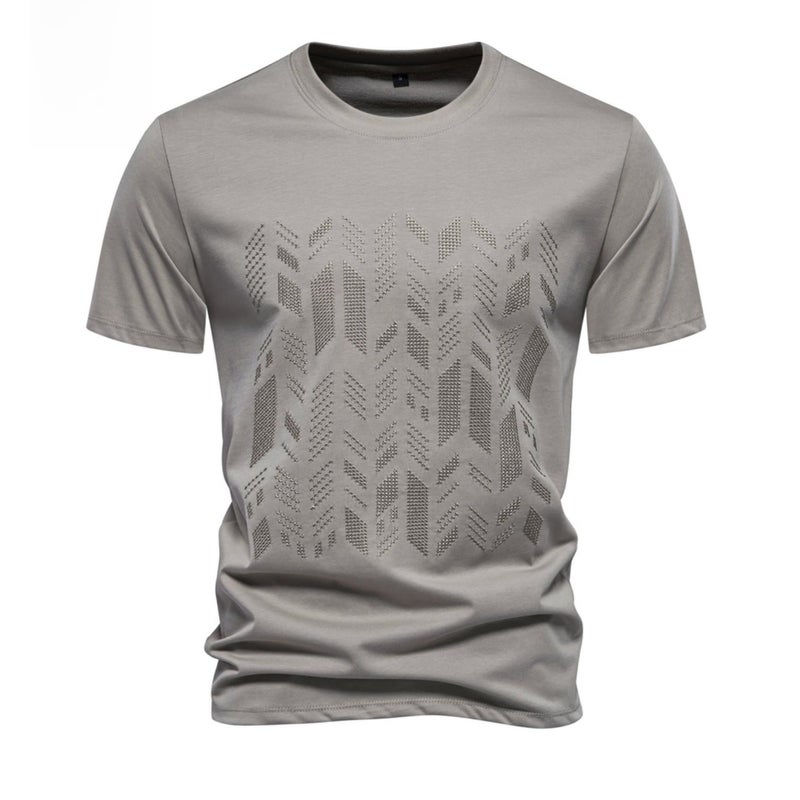 2024 Spring and Summer New Foreign Trade Size Embroidery Slim-fit Short-sleeve Casual Men''s Trendy high quality T-shirt - Image 2