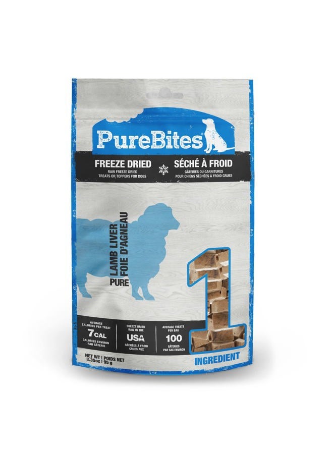 PUREBITES Lamb Freeze Dried Dog Treats, 1 Ingredient, Made in USA, 3.35oz - Image 1
